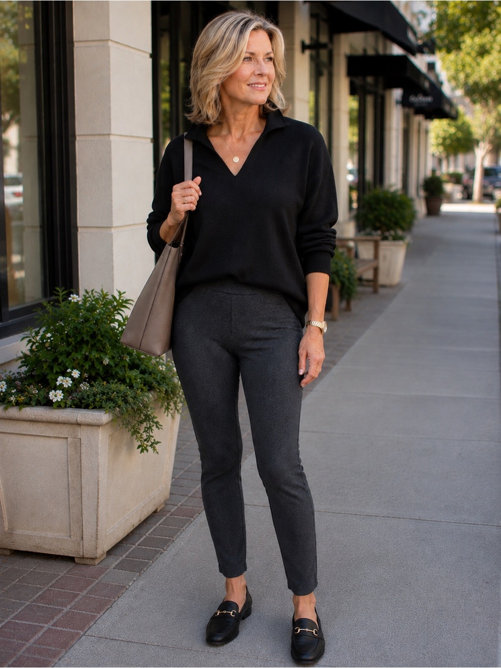 Chicos Leggings Gray Tailored Ponte Knit Pull On